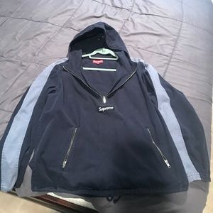 Blue XL supreme half zip hoodie